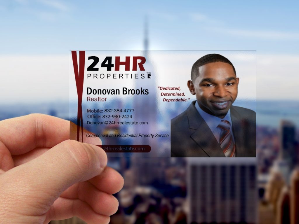 Donovan plastic business card mockup